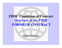 FIDIC Overview of the FIDIC Contracts - copy.pdf